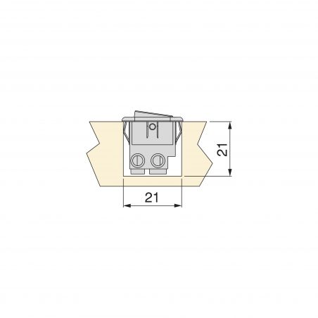 Lot de 10 interrupteurs à encastrer D21x21, Gris