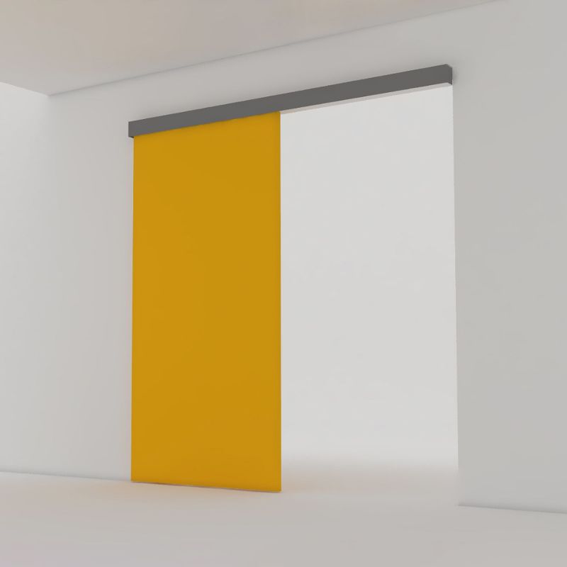 Kit pour système Rail coulissant pour porte coulissante en bois avec fermeture souple, 80kg, Anodisé mat