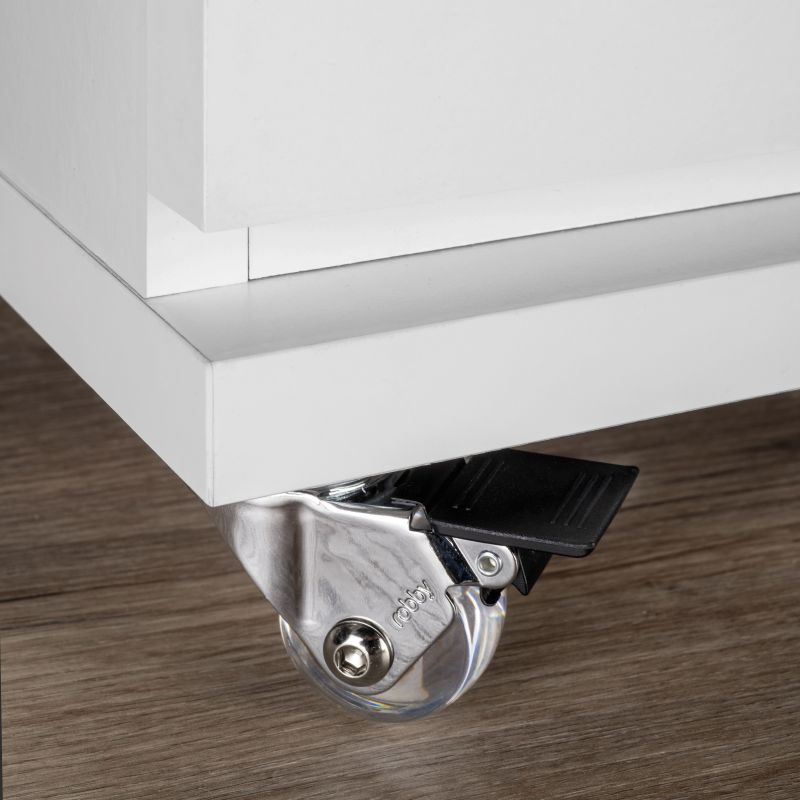 Lot de 4roulettes transparentes Slip 3 avec platine de montage, Ø 35 mm