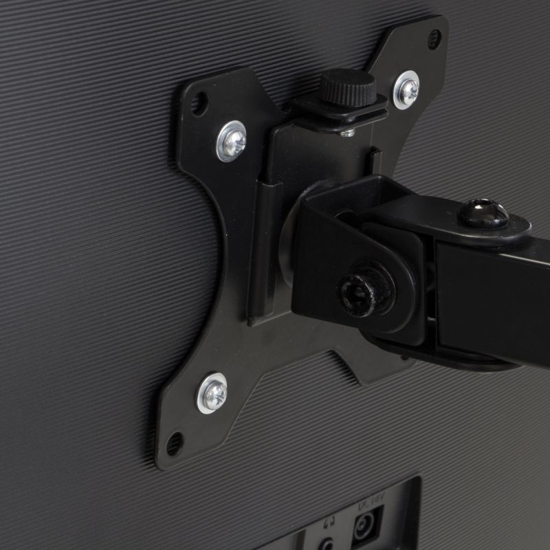 Support double écran inclinable et rotatif à 360° sur table, Noir