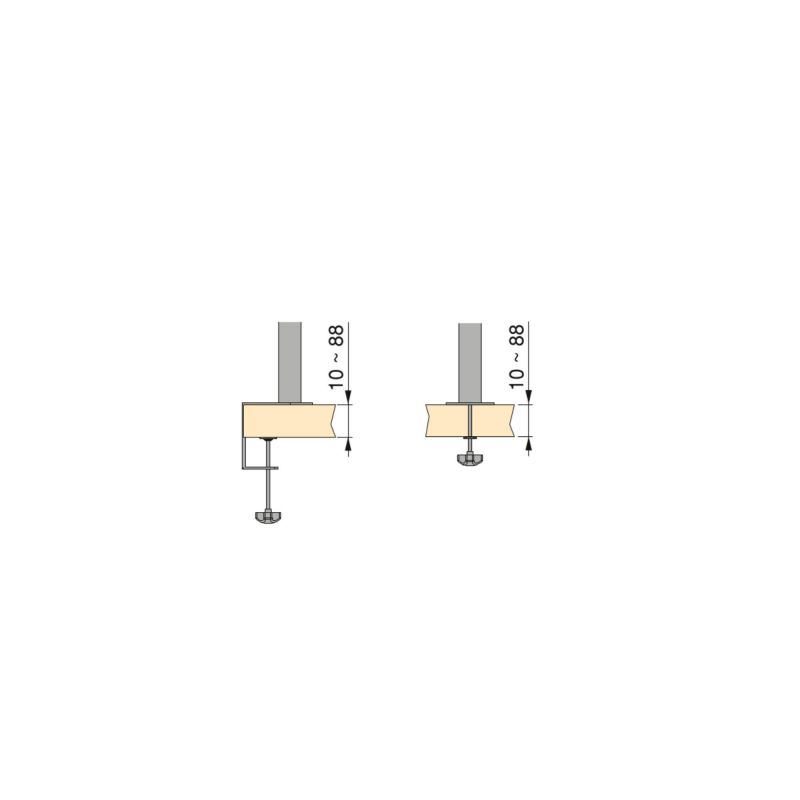 Support double écran inclinable et rotatif à 360° sur table, Noir