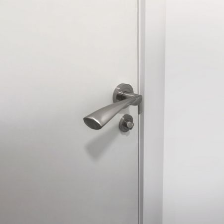 Lot de 5 condamnations rosace ronde pour portes intérieures, diamètre 35mm, Nickel satiné Lot de 5 condamnations rosace ronde pour portes intérieures, diamètre 35mm, Nickel satiné
