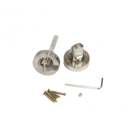 Lot de 5 condamnations rosace ronde pour portes intérieures, diamètre 35mm, Nickel satiné Lot de 5 condamnations rosace ronde pour portes intérieures, diamètre 35mm, Nickel satiné