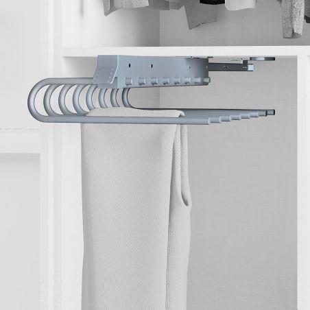 Porte-pantalons extractible pour montage côté Gauche, Aluminium Porte-pantalons extractible pour montage côté Gauche, Aluminium