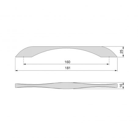 Lot de 8 Poignées Varna, L 181 mm, entraxe 160 mm, Noir Lot de 8 Poignées Varna, L 181 mm, entraxe 160 mm, Noir