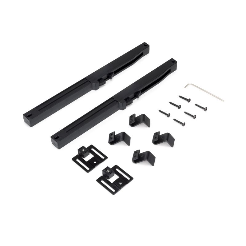 Kit de quincaillerie pour porte coulissante suspendue en bois, avec fermeture souple, panneaux non inclus, Noir