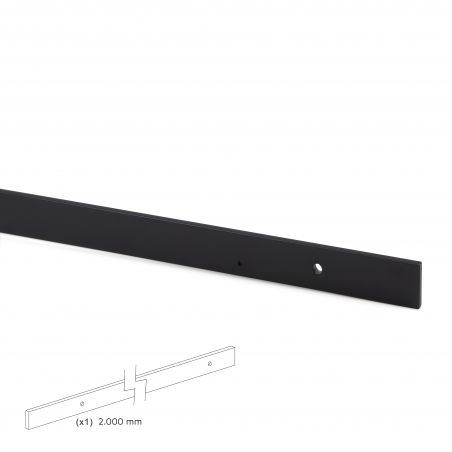 Kit de quincaillerie pour porte coulissante suspendue en bois, avec fermeture souple, panneaux non inclus, Noir Kit de quincaillerie pour porte coulissante suspendue en bois, avec fermeture souple, panneaux non inclus, Noir