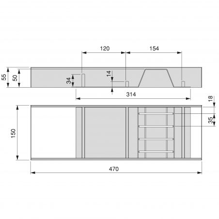 Porte-couteaux Orderbox, 150x470 mm, Gris anthracite Porte-couteaux Orderbox, 150x470 mm, Gris anthracite
