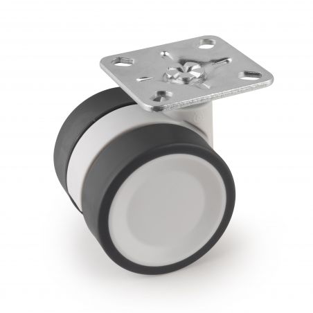 Lot de 4 roulettes Bowl 2 avec platine de montage, Ø 50 mm Lot de 4 roulettes Bowl 2 avec platine de montage, Ø 50 mm