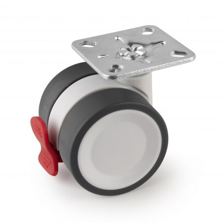 Lot de 4 roulettes Bowl 2 avec platine de montage, Ø 50 mm Lot de 4 roulettes Bowl 2 avec platine de montage, Ø 50 mm