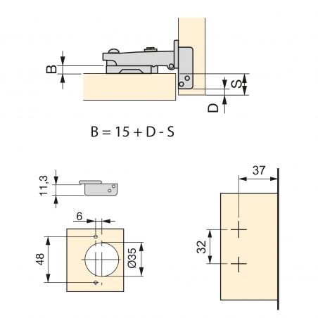 Lot de 20 charnières droite pour montage en applique X91 avec fermeture souple et embases à visser, Hauteur 0, Nickelé Lot de 20 charnières droite pour montage en applique X91 avec fermeture souple et embases à visser, Hauteur 0, Nickelé