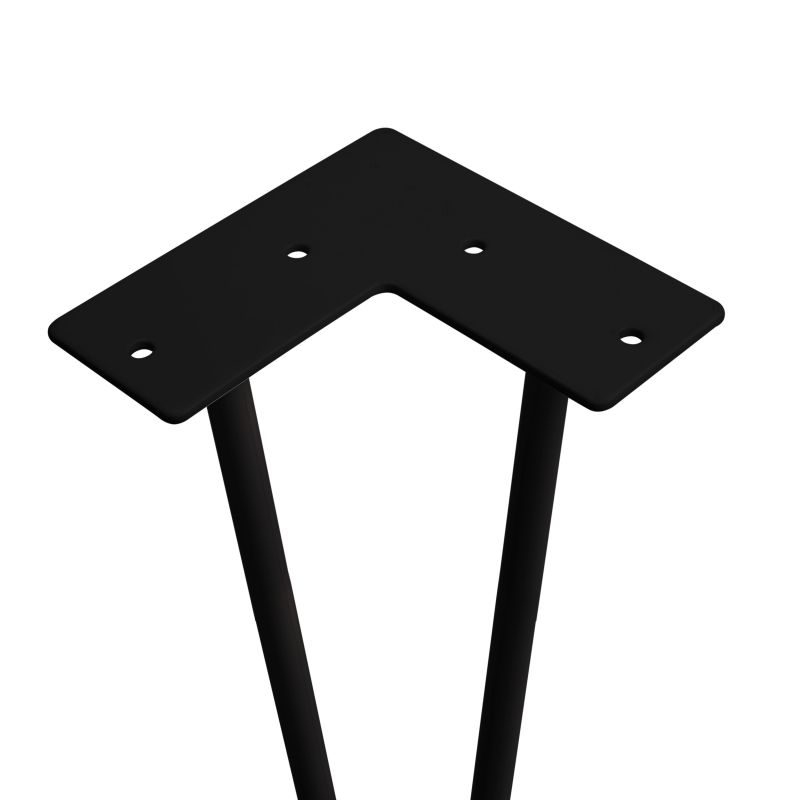 Lot de 4 pieds Hairpin 2 barres pour table, hauteur 400 mm, Noir