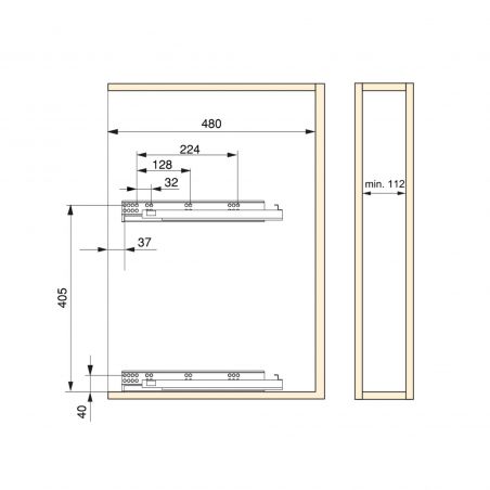 Porte-bouteilles coulissant Suprastar avec fermeture en douceur pour caisson de 150 mm, Chromé Porte-bouteilles coulissant Suprastar avec fermeture en douceur pour caisson de 150 mm, Chromé