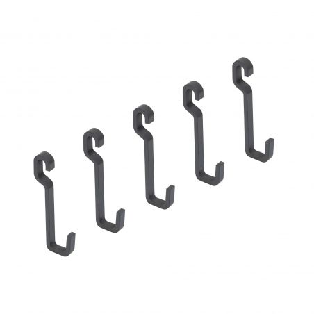 Lot de 5 crochets pour barre de crédence, Gris anthracite Lot de 5 crochets pour barre de crédence, Gris anthracite
