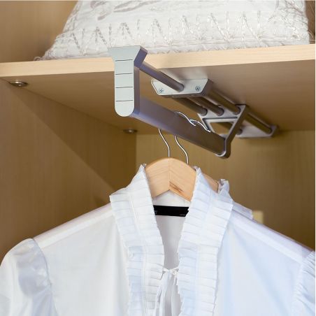 Porte-vêtements extractible pour armoire, Anodisé mat Porte-vêtements extractible pour armoire, Anodisé mat