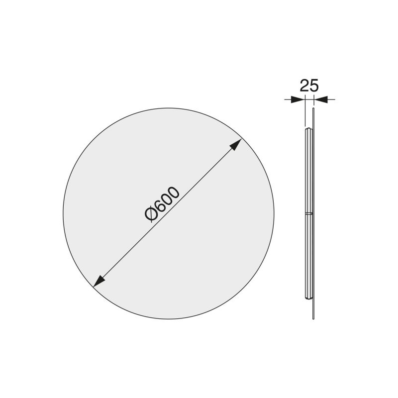 Miroir Cassiopeia avec éclairage décoratif à LED, diamètre 60 cm, AC 230V 50Hz, 20 W + 12 W