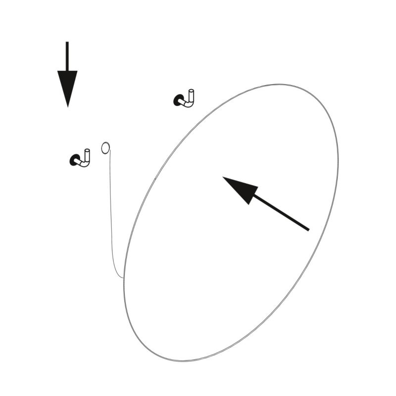 Miroir Cassiopeia avec éclairage décoratif à LED, diamètre 60 cm, AC 230V 50Hz, 20 W + 12 W