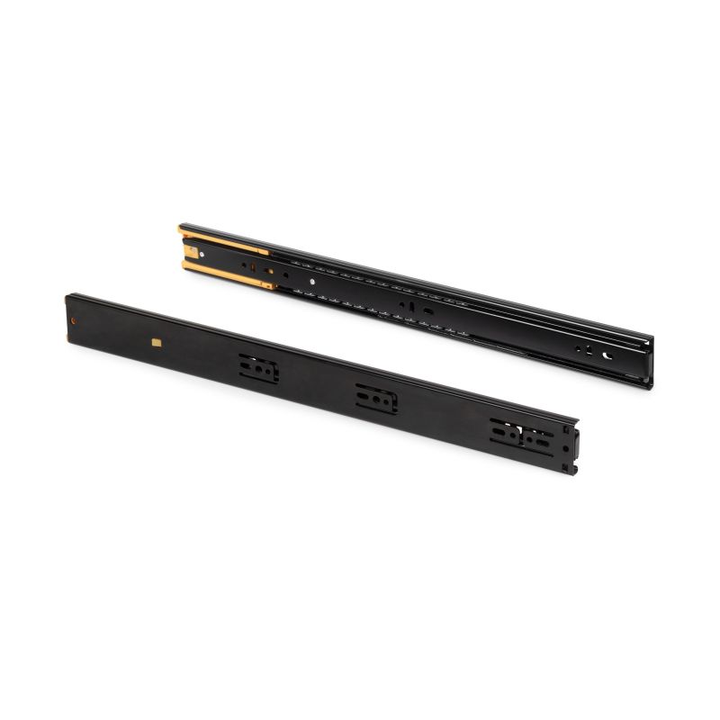Lot de 5 coulisses roulement à billes, hauteur 45mm, profondeur 450mm, sortie totale, fermeture souple, Noir