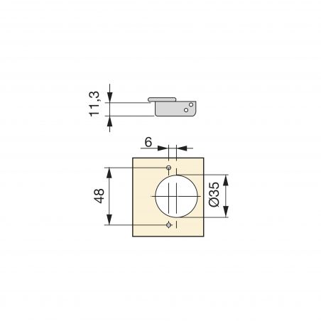 Lot de 20 charnières droites pour montage en applique, Nickelé Lot de 20 charnières droites pour montage en applique, Nickelé