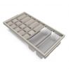 Kit organisateur de tiroir, plateau auxiliaire avec cadre coulissant soft close pour armoire pour meuble de 900mm, Gris Kit organisateur de tiroir, plateau auxiliaire avec cadre coulissant soft close pour armoire pour meuble de 900mm, Gris