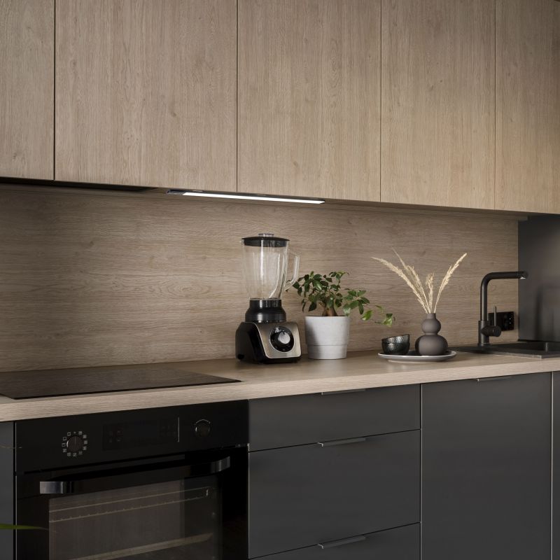 Luminaire LED Kaus Black rechargeable par usb avec capteur tactile, 400mm, Noir