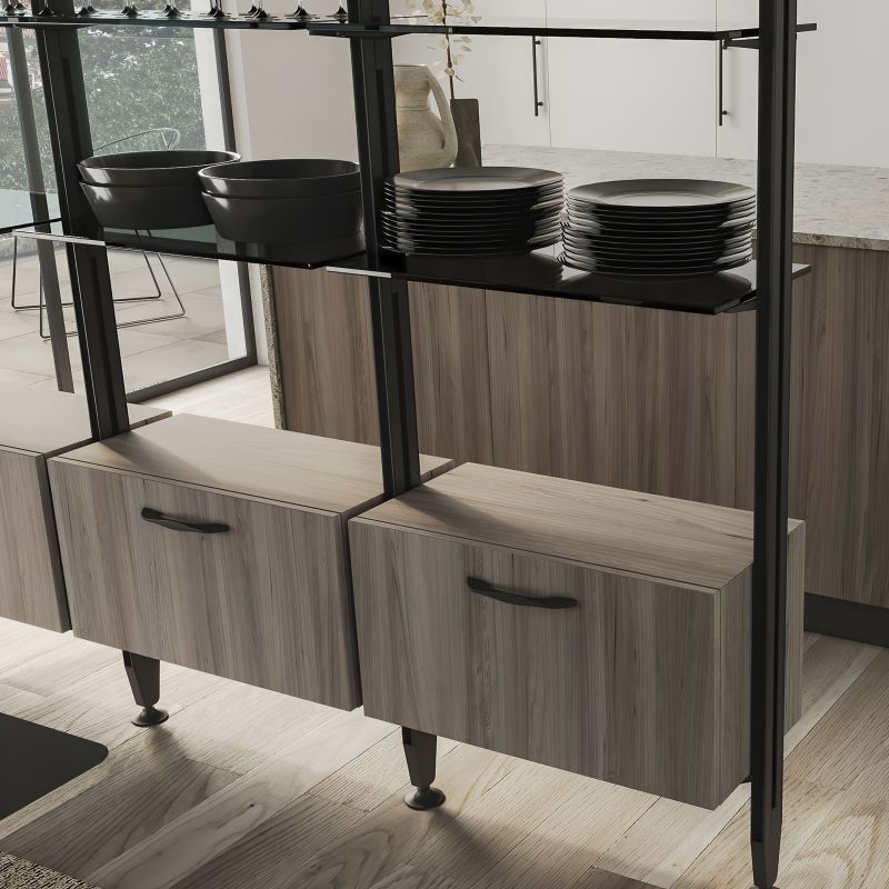 Jeu de 5 supports pour étagères en verre, étagères en verre non incluses, Noir