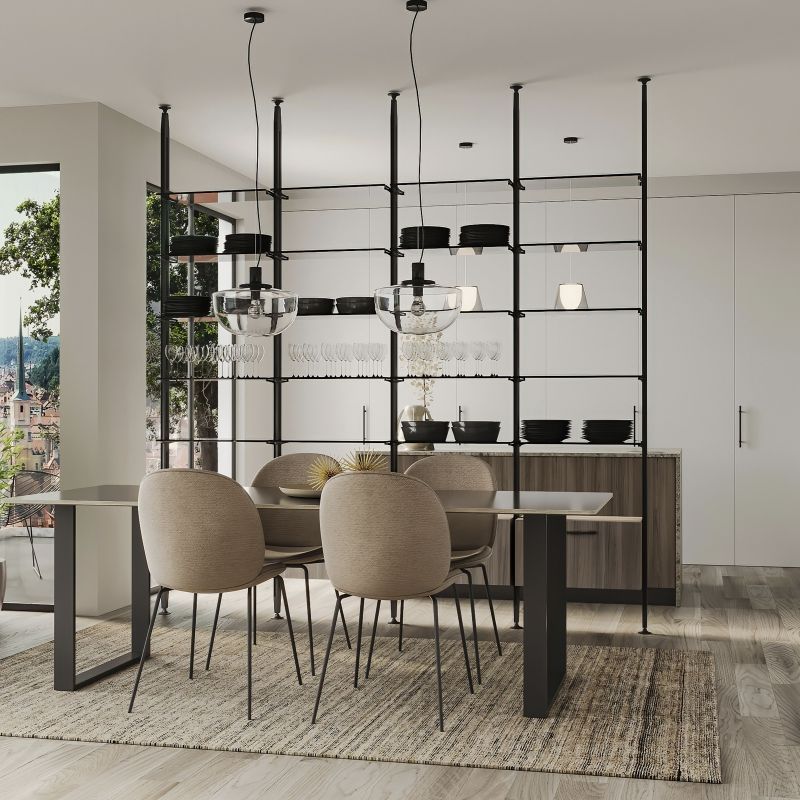 Jeu de 5 supports pour étagères en verre, étagères en verre non incluses, Noir