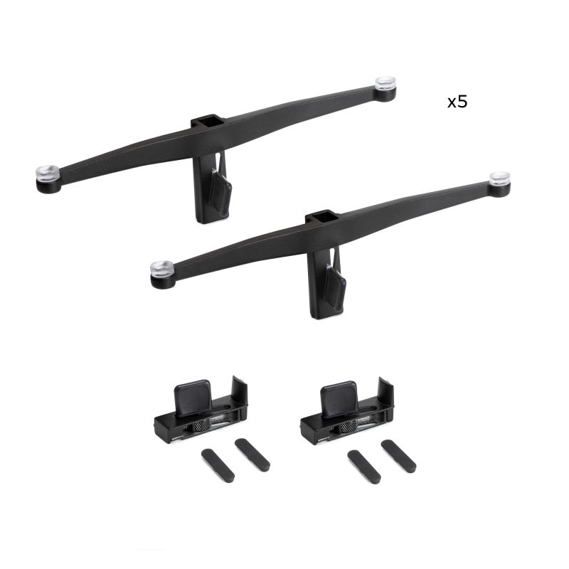 Jeu de 5 supports pour étagères en verre, étagères en verre non incluses, Noir