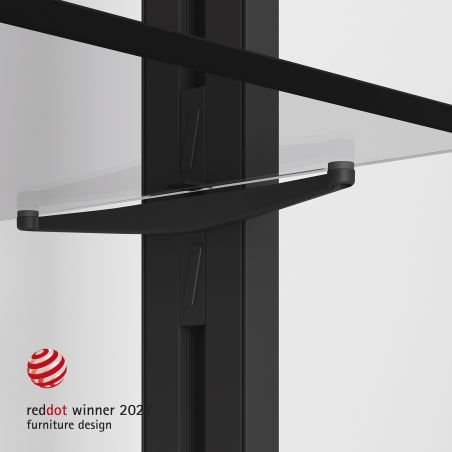 Jeu de 5 supports pour étagères en verre, étagères en verre non incluses, Noir Jeu de 5 supports pour étagères en verre, étagères en verre non incluses, Noir