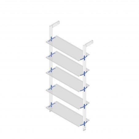 Jeu de 5 supports pour étagères en verre, étagères en verre non incluses, Noir Jeu de 5 supports pour étagères en verre, étagères en verre non incluses, Noir