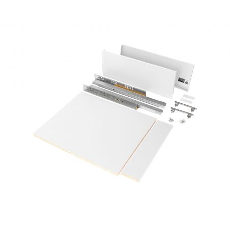 Tiroir Vertex 40 kg hauteur 178 mm, profondeur 500 mm avec panneaux inclus pour caisson de 450 mm, Blanc Tiroir Vertex 40 kg hauteur 178 mm, profondeur 500 mm avec panneaux inclus pour caisson de 450 mm, Blanc