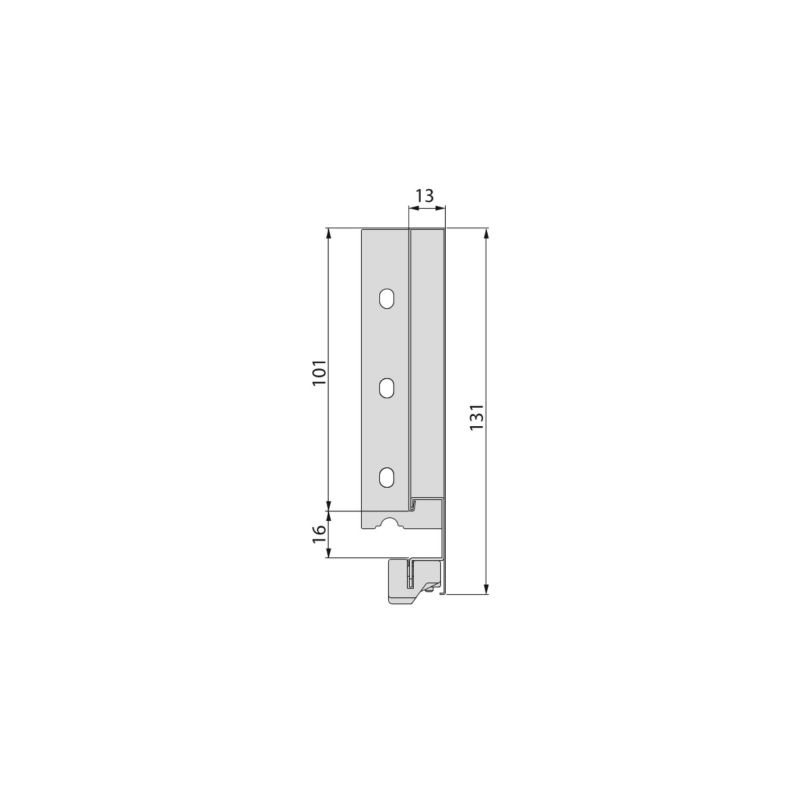 Tiroir Vertex 40 kg hauteur 131 mm, profondeur 500 mm, Aluminium
