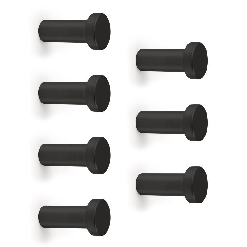 Lot de 7 crochets muraux Wellington, Noir
