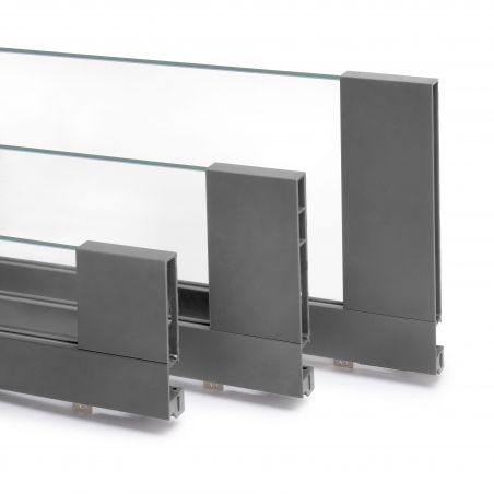 Tiroir Vertex 40 kg hauteur 178 mm avec côtés en verre, profondeur 500 mm, Gris anthracite Tiroir Vertex 40 kg hauteur 178 mm avec côtés en verre, profondeur 500 mm, Gris anthracite