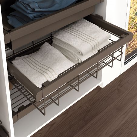 Kit panier en fil avec cadre coulissant pour caisson de 600 mm, Moka Kit panier en fil avec cadre coulissant pour caisson de 600 mm, Moka