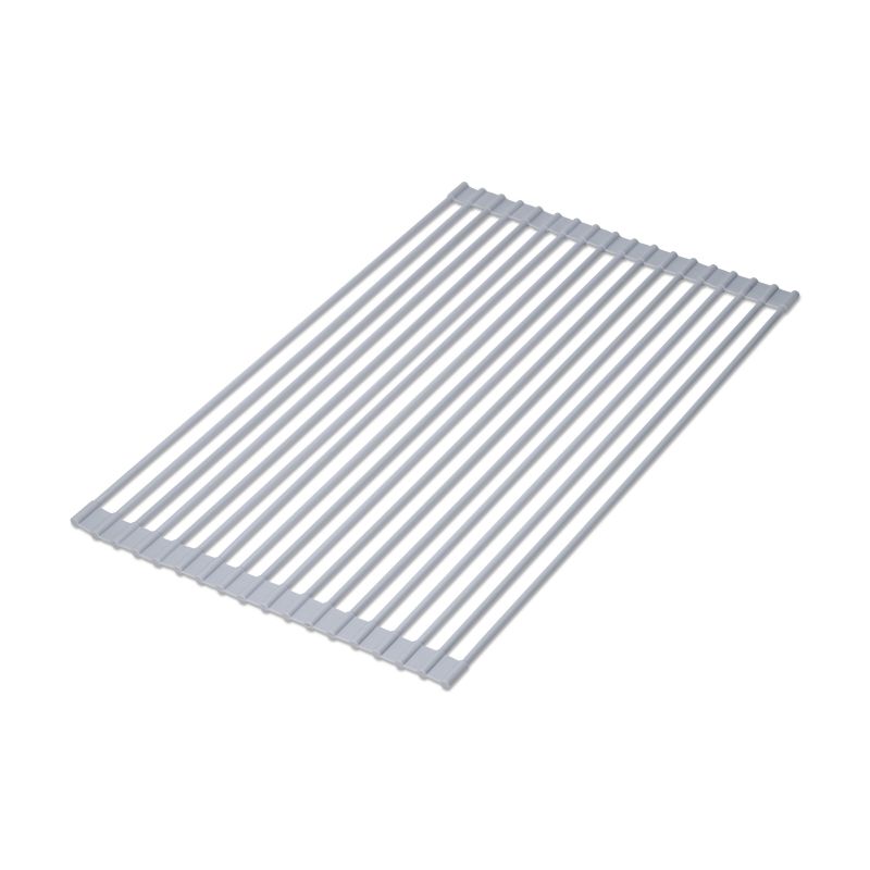 Égouttoir à vaisselle flexible en silicone et acier, Gris