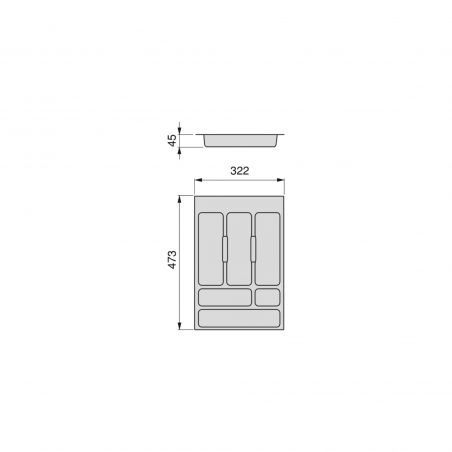 Range-couvert Optima pour caisson de 400 mm, Gris anthracite