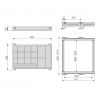 Kit tiroir organisateur et cadre coulissant pour caisson de 600 mm, Moka Kit tiroir organisateur et cadre coulissant pour caisson de 600 mm, Moka