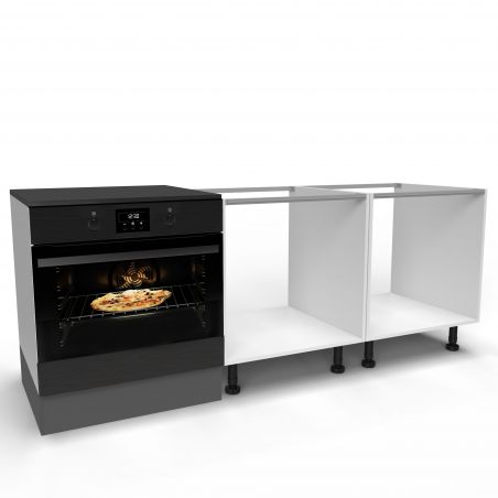 Lot de 4 traverses de meubles de cuisine Albeam avec accessoires à visser, Anodisé mat Lot de 4 traverses de meubles de cuisine Albeam avec accessoires à visser, Anodisé mat