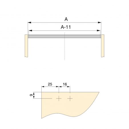 Lot de 4 traverses de meubles de cuisine Albeam avec accessoires à visser, Anodisé mat Lot de 4 traverses de meubles de cuisine Albeam avec accessoires à visser, Anodisé mat