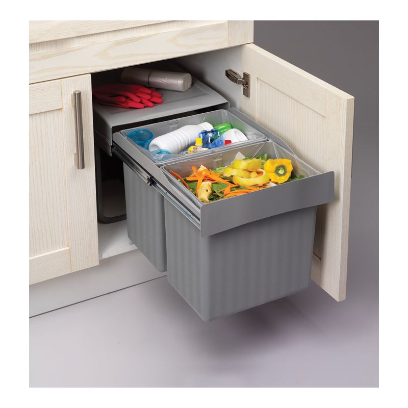 Poubelle coulissante 32L 2 bacs