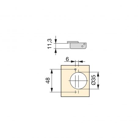 Lot de 10 charnières X91 avec bras d'angle à 90 degrés à fermeture souple et embases à visser, Hauteur 0, Nickelé Lot de 10 charnières X91 avec bras d'angle à 90 degrés à fermeture souple et embases à visser, Hauteur 0, Nickelé