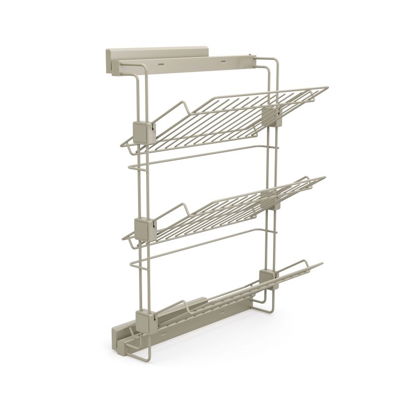 Porte-chaussures latéral coulissant Hack pour placards et dressing, Gris, Sens Gauche