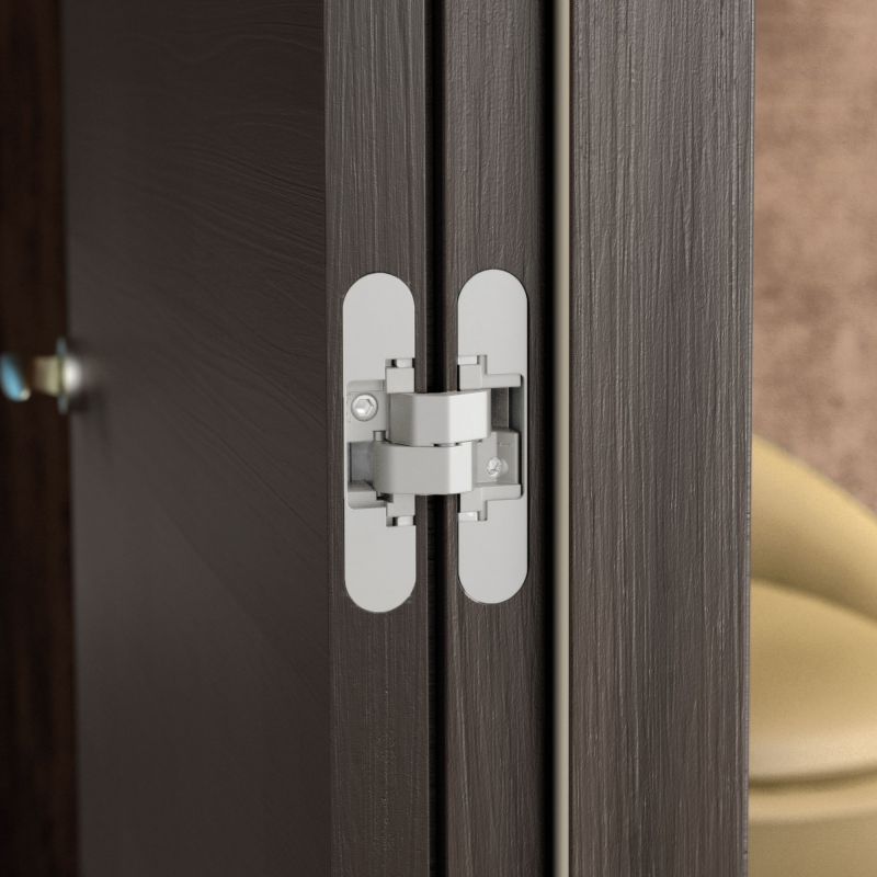 Lot de 2 charnières à boîtier pour portillon, charge 40kg, ouverture à 180 degrés, Blanc