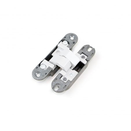 Lot de 2 charnières à boîtier pour portillon, charge 40kg, ouverture à 180 degrés, Blanc Lot de 2 charnières à boîtier pour portillon, charge 40kg, ouverture à 180 degrés, Blanc