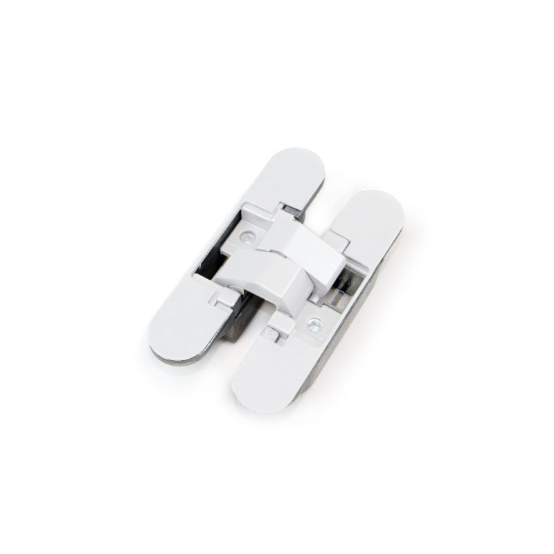 Lot de 2 charnières à boîtier pour portillon, charge 40kg, ouverture à 180 degrés, Blanc