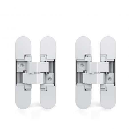 Lot de 2 charnières à boîtier pour portillon, charge 40kg, ouverture à 180 degrés, Blanc Lot de 2 charnières à boîtier pour portillon, charge 40kg, ouverture à 180 degrés, Blanc