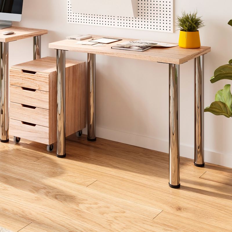 Lot de 4 pieds pour table, hauteur 710 - 730 mm, Ø 60 mm, Chromé