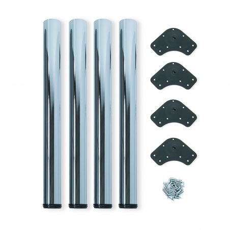 Lot de 4 pieds pour table, hauteur 710 - 730 mm, Ø 60 mm, Chromé Lot de 4 pieds pour table, hauteur 710 - 730 mm, Ø 60 mm, Chromé