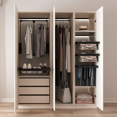 Penderie rabattable Hang pour armoire de largeur 830 à 1150 mm, Noir Penderie rabattable Hang pour armoire de largeur 830 à 1150 mm, Noir